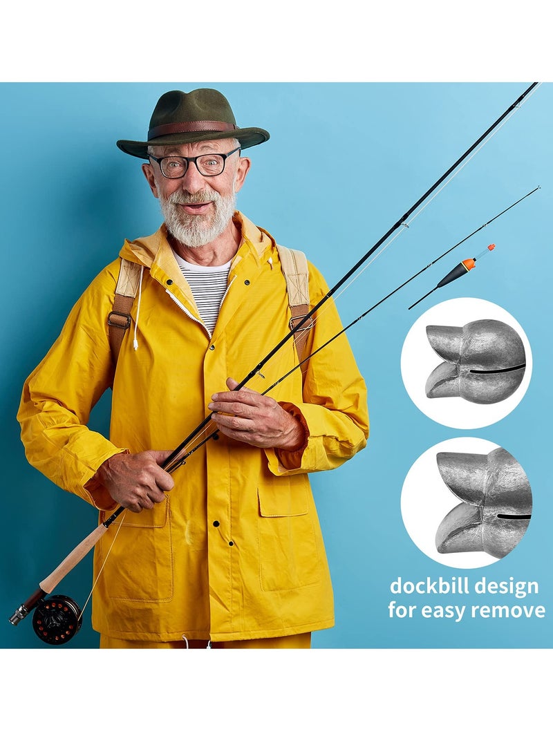 Excefore Split Shot Fishing Sinker, 100 Pcs Fishing Weights Sinkers Kit, Removable Fishing Split Shot Sinker, Round Split Shot Sinker, for Fisherman - Image 3