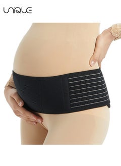 Unique Belly Band for Pregnancy Maternity Belt Pregnant Support Belt Bump Band Abdominal Brace Belt - Relieve Lower Back , Pelvic and Hip Pain - Breathable / Adjustable (Black)  - Image 1