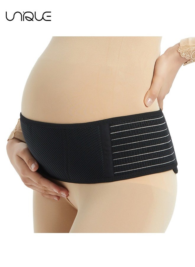 Unique Belly Band for Pregnancy Maternity Belt Pregnant Support Belt Bump Band Abdominal Brace Belt - Relieve Lower Back , Pelvic and Hip Pain - Breathable / Adjustable (Black)  - Image 1