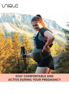 Unique Belly Band for Pregnancy Maternity Belt Pregnant Support Belt Bump Band Abdominal Brace Belt - Relieve Lower Back , Pelvic and Hip Pain - Breathable / Adjustable (Black)  - Image 5