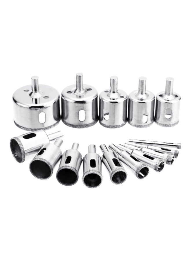 15-Piece Diamond Hole Saw Drill Bit Set Sliver (6, 8, 10, 12, 14, 16, 18, 20, 22, 25, 26, 28, 30, 40, 50)mm - Image 4