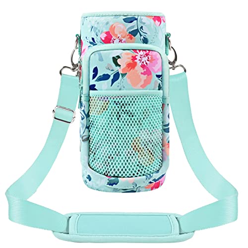 Newfad Half Gallon Water Bottle Carrier Bag, Bottle Pouch Phone Holder, Adjustable Shoulder Hand Strap 2 Pocket Sling Neoprene Sleeve Sports Water Jug Accessories for Hiking Travelling &Camping - Image 1