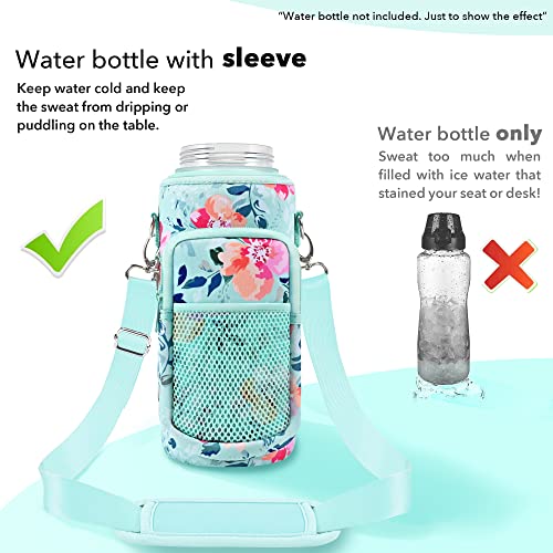 Newfad Half Gallon Water Bottle Carrier Bag, Bottle Pouch Phone Holder, Adjustable Shoulder Hand Strap 2 Pocket Sling Neoprene Sleeve Sports Water Jug Accessories for Hiking Travelling &Camping - Image 3