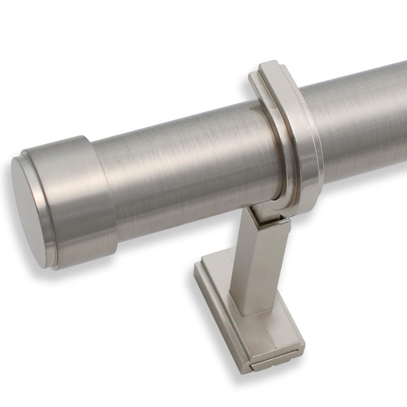BlastHome Luxury 6 ft Custom Curtain Rod 1 14 Large Diameter Premium Brackets Endcaps Nonadjustable Rods Connect for a Seamless Look Brushed Nickel Finish