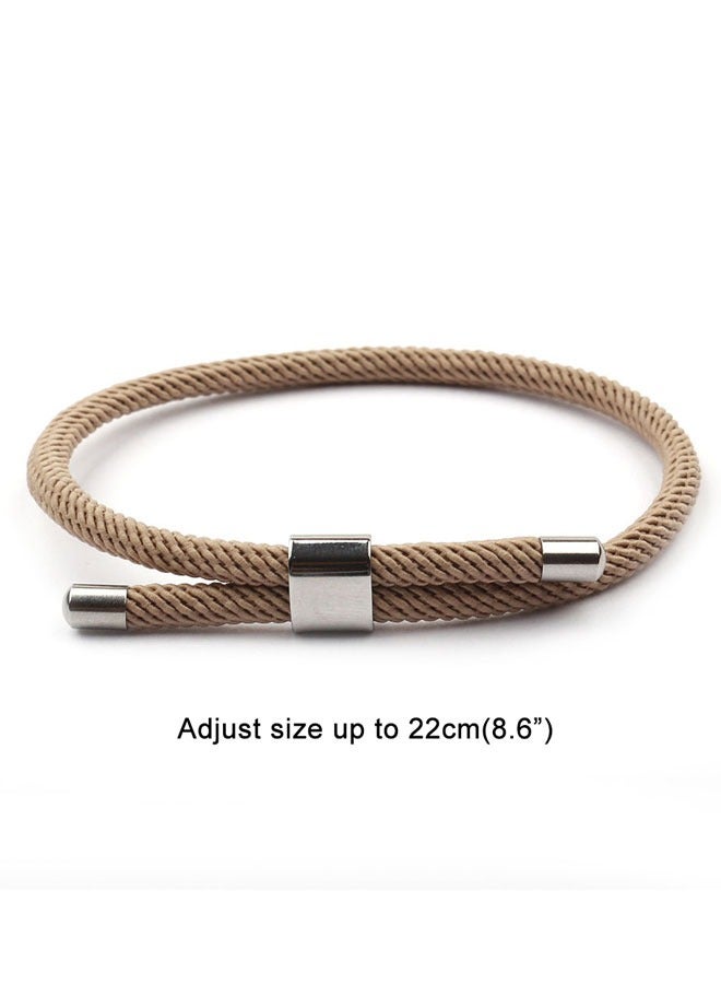 HAWAWA 6 Pieces Nautical Braided Rope Bracelets Set Adjustable Braided Cord Bracelet Handmade Navy Marine String Bracelet with Metal Knot Men Women Friendship Style C - Image 2