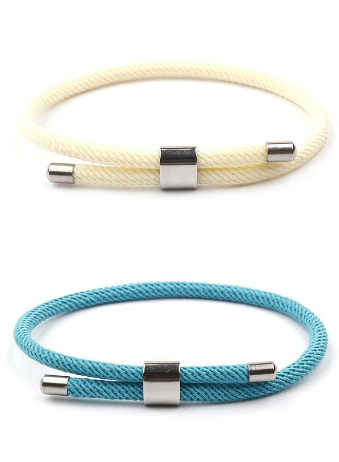 HAWAWA 6 Pieces Nautical Braided Rope Bracelets Set Adjustable Braided Cord Bracelet Handmade Navy Marine String Bracelet with Metal Knot Men Women Friendship Style C - Image 3