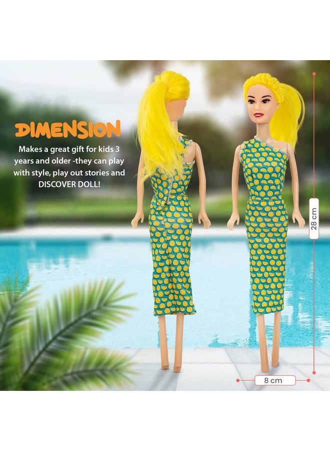 بيبي دمية بايبي فاشون للبنات، مجموعة ألعاب تصفيف الشعر والتلبيس، دمية للبنات مع يدين وأرجل قابلة للطي، دمية للبنات مع ملحقات، مجموعة لعب بيت الدمية للأطفال، هدية رائعة للبنات من سن 3 سنوات فما فوق (ذيل حصان أصفر) - Image 5