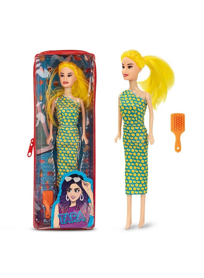 بيبي دمية بايبي فاشون للبنات، مجموعة ألعاب تصفيف الشعر والتلبيس، دمية للبنات مع يدين وأرجل قابلة للطي، دمية للبنات مع ملحقات، مجموعة لعب بيت الدمية للأطفال، هدية رائعة للبنات من سن 3 سنوات فما فوق (ذيل حصان أصفر) - Image 1