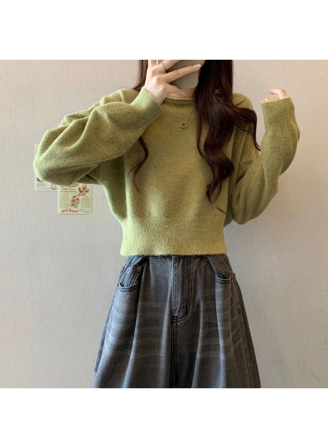 NIBEMINENT Sweater Pullover for Women Long Sleeve Fashion Loose Tops Female Half-high Collar Pullovers  Knitwear Tops