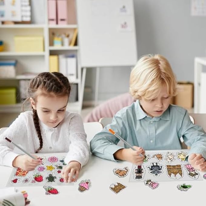 183PCS SHRINKY DINK KEYCHAIN KIT, 15 PCS SHRINK PLASTIC SHEETS WITH COLORED PENCILS, HOLE PUNCH, KEYCHAINS, BUCKLE CHAINS FOR KIDS CREATIVE CRAFTS JEWELRY MAKING DIY HAND MADE TOOL - Image 3