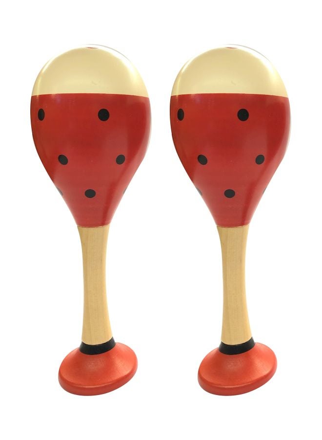 NIBEMINENT 2-Piece Wooden Maraca Set L21726-1 18cm - Image 1