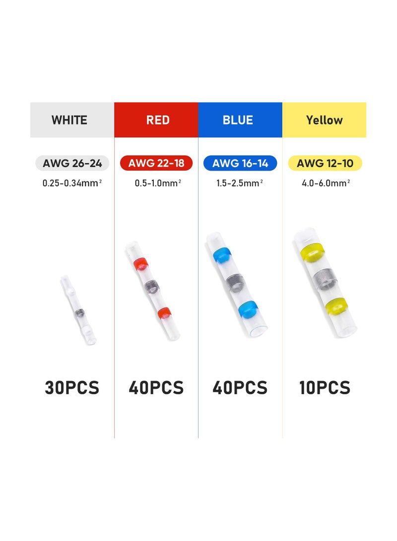 120pcs Solder Stick Seal Wire Connectors, Waterproof Electrical Wire Terminals Sleeves Heat Shrink Insulated Splice for Marine Automotive - Image 4