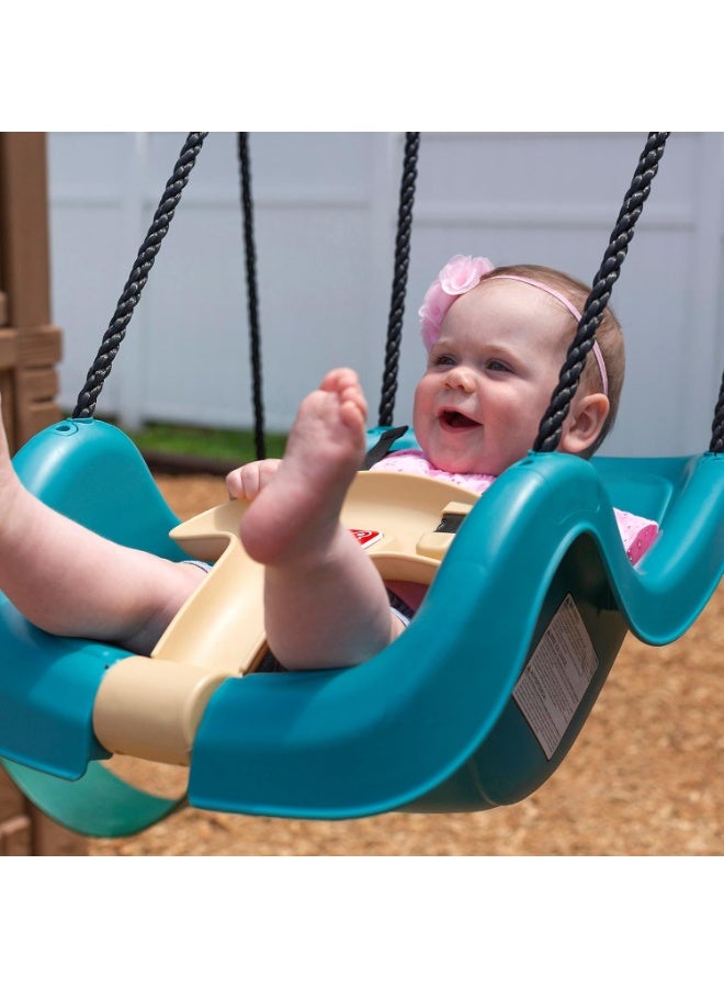 Step2 Infant to Toddler Swing with Safety Restraint, Weather-Resistant Rope, Plastic Outdoor Baby Swing, Turquoise, 9 Months+ - Image 5