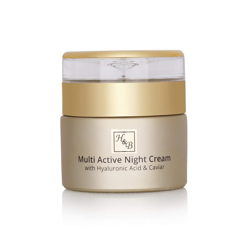H&B HB MultiActive Night Cream AntiAging Face Moisturizer for Women Hyaluronic Acid Caviar Extract
