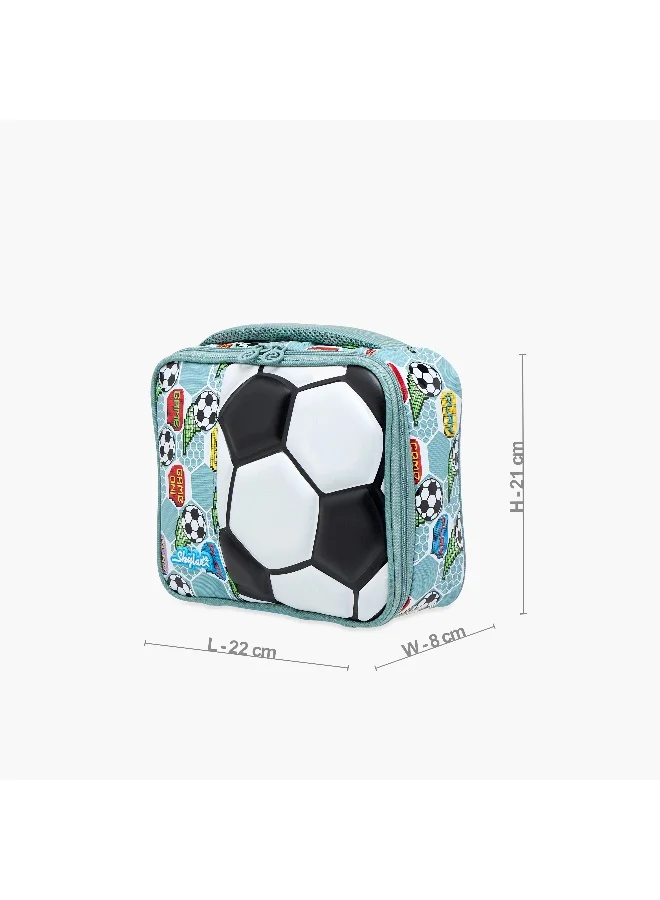 Skylar Lunch/Cooler Bag-Football-3D Effect-1 Cmprt- (Polyester) Light Blue \ 24.5X10X21