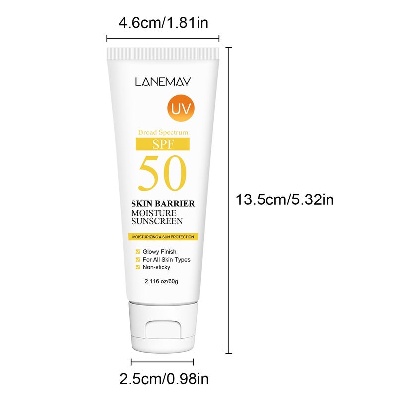 LANEMAY Skin Barrier Moisturizing Protective Cream 60g SPF50 Full Spectrum Nourishment - Image 5