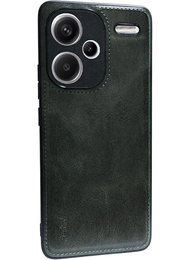 Compatible with Redmi Note 13 Pro Plus Soft Leather TPU Silicone Anti-Fingerprint Shockproof Protective Case Dark Grey