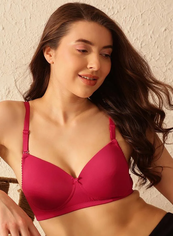Clovia Pink Padded T-Shirt Bra