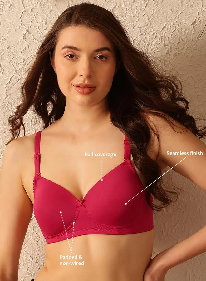 Clovia Pink Padded T-Shirt Bra