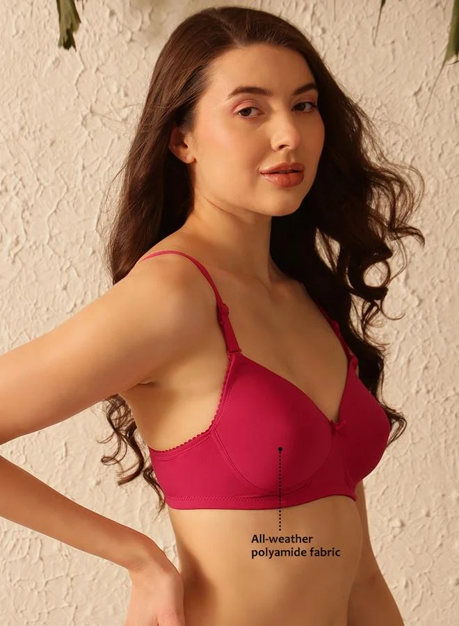 Clovia  Pink Padded T-Shirt Bra for Women | Best Price UAE
