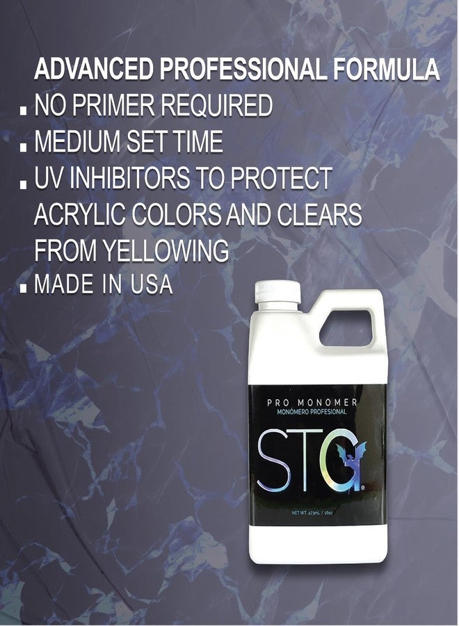 STG Nail Acrylic Systems EMA Monomer - MMA-Free, Primerless, Non-Yellowing Nail Liquid, Purple,8oz - Image 3