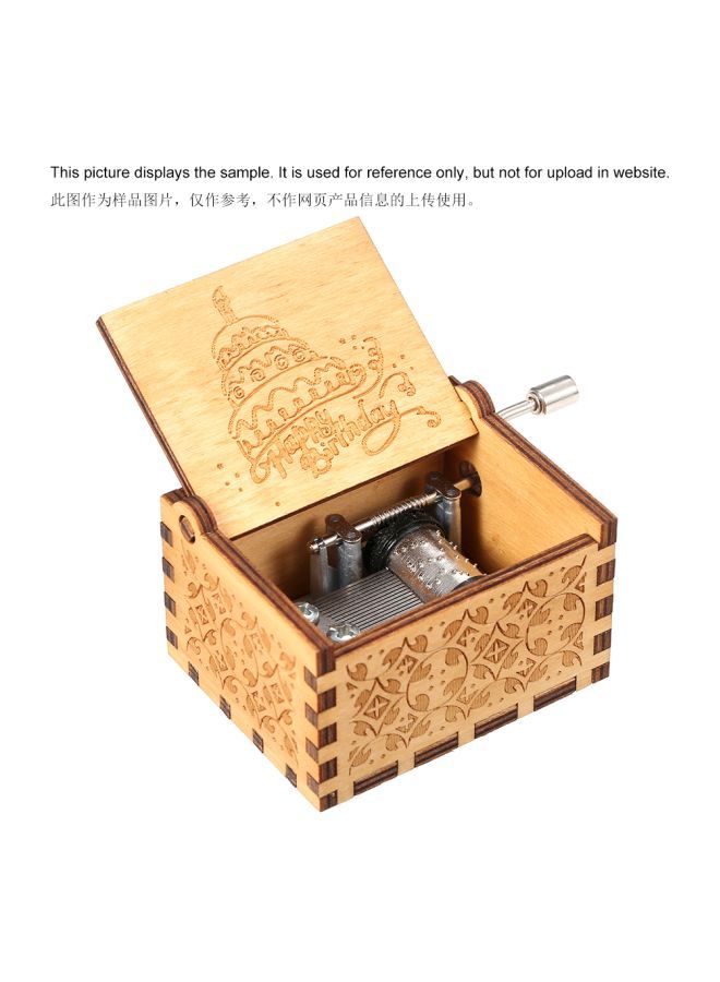 NIBEMINENT Happy Birthday Themed Wooden Musical Box Brown/Silver  - Image 2