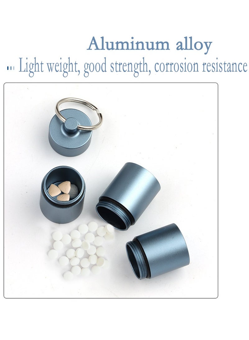 Portable Keychain Pill Holder Case, 3 Compartments Metal Pocket Emergency Pill Container Dispenser Box Outdoor Medicine Bottle Tin for Daily Supplement 3 Packs (Mixed Color) - Image 5