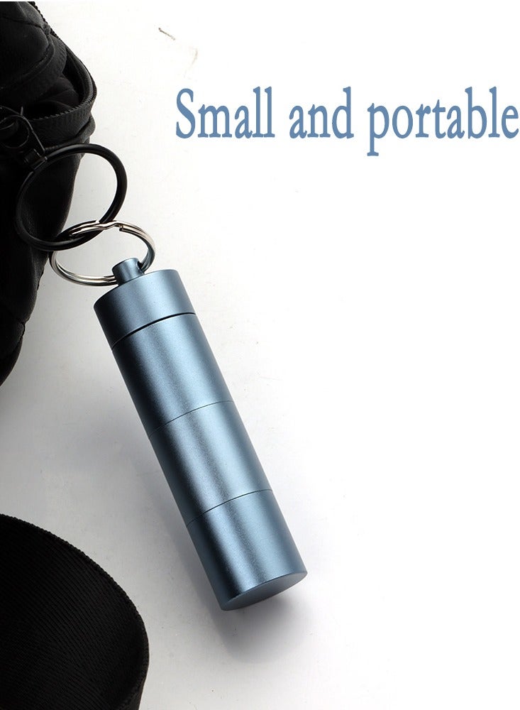 Portable Keychain Pill Holder Case, 3 Compartments Metal Pocket Emergency Pill Container Dispenser Box Outdoor Medicine Bottle Tin for Daily Supplement 3 Packs (Mixed Color) - Image 2