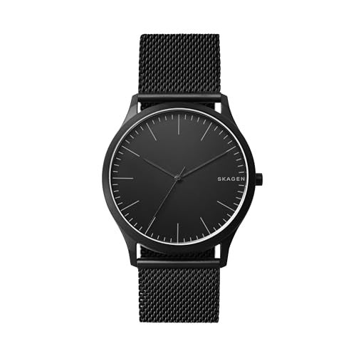 Skagen Men's Jorn Three-Hand Black Stainless Steel Mesh Band Watch (Model: SKW6422) - Image 1