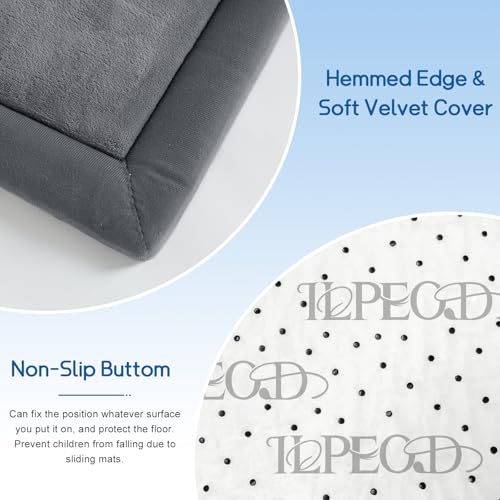 ILPEOD Baby Play Mat for Floor Tummy Time Nursery Rug Muscle Area Rug Playroom Rug Tatami Mat 6'7"x4'11" Memory Foam 1.3" Thick Crawling For Babies,Toddlers, Infants, Kids,Floor Mat(Grey) - Image 3