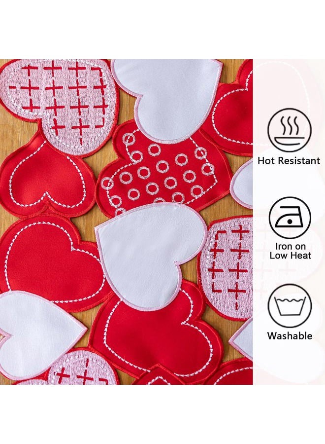 Joyfol Day Valentine's Day Table Runner 14x33 Inch, Cutwork Embroidered Red Heart Decoration for Wedding Anniversaries, Proposals & Romantic Parties - Image 5