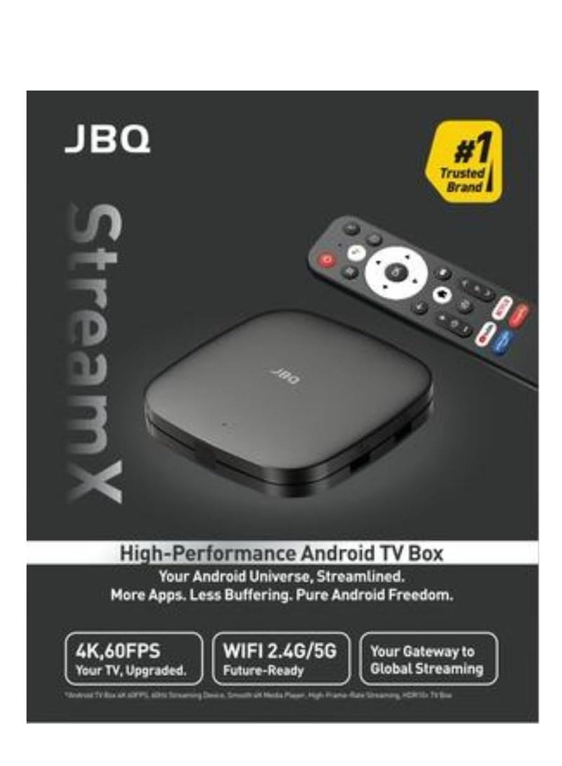JBQ Android TV Box 4K 60FPS High Performance, Dual-Band WiFi 2.4G/5G, 2GB RAM, Streaming Media Player with Smart Features & App Support - Image 2