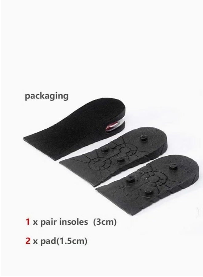 Happy Home Three-Layer Height Increasing Insole with Air Cushion for Heel, Adjustable Shoe Insert for Elevation, Half Shoe Insoles for Men and Women, Luxury Foot Lifts, Comfortable Black Insoles for Daily Wear and Maximum Support - Image 3