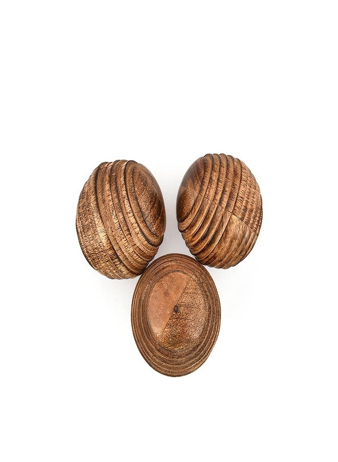 Kimona Decorative Ball Mango Wood Round Balls Set of 3 for Centerpiece or Individual Use (Set of 3), (3" x 3" x 3") - Image 3