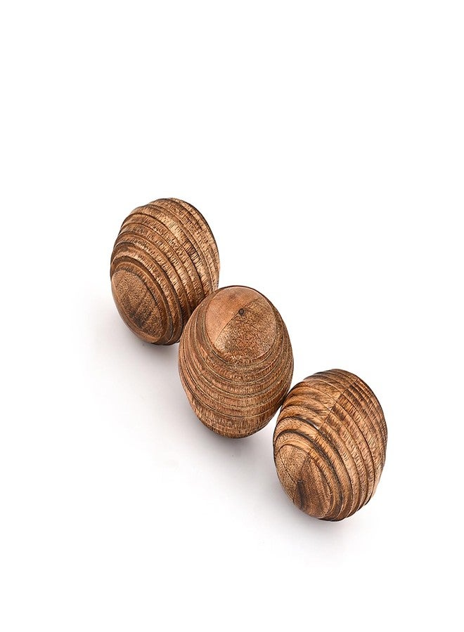 Kimona Decorative Ball Mango Wood Round Balls Set of 3 for Centerpiece or Individual Use (Set of 3), (3" x 3" x 3") - Image 2
