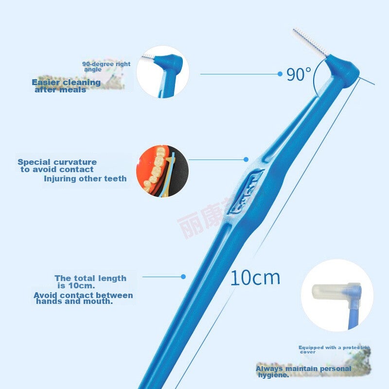 Tepe Swedish Imported Interdental Brush, Orthodontic Floss Pick, Long Handle L-Shaped (0.8mm), Green, for Cleaning Gaps Between Teeth - Image 5