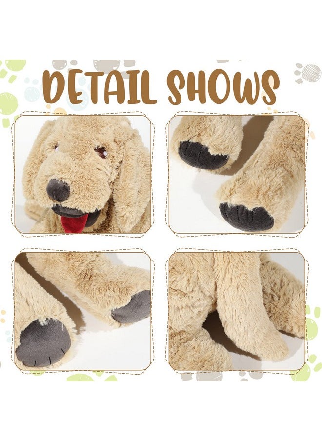 Geosar - Giant Dog Stuffed Animals Fluffy Labrador Large Stuffed Dog Hugging Toy Big Cuddly Plush Body Pillow Gifts For Adult Kids Pets On Birthday Party Thanksgiving Xmas Gold(100 Cm/ 39.4 Inch) - Image 1