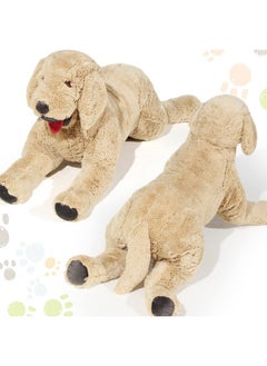 Geosar Giant Dog Stuffed Animals Fluffy Labrador Large Stuffed Dog Hugging Toy Big Cuddly Plush Body Pillow Gifts For Adult Kids Pets On Birthday Party Thanksgiving Xmas Gold(100 Cm/ 39.4 Inch)  - Image 5