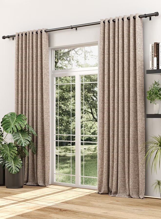 Beauenty Curtain Rod Curtain Poles Set for Eyelet Curtains 25mm Diameter Splicing Heavy Duty Drapery Rods with Adjustable Brackets for Bedroom Living Room Office - Image 4