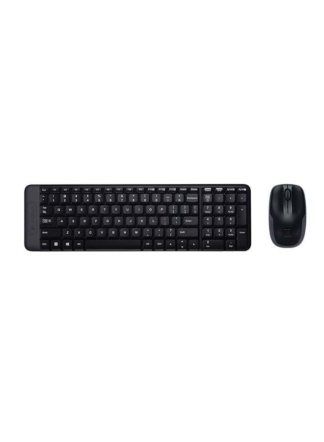 MK220 Space-Saving Wireless Keyboard and Mouse Combo Black 
