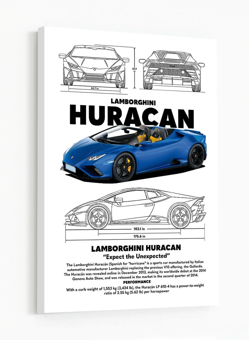 لوحة كانفاس على إطار خشبي بتصميم سيارة رياضية لامبورجيني - Image 5