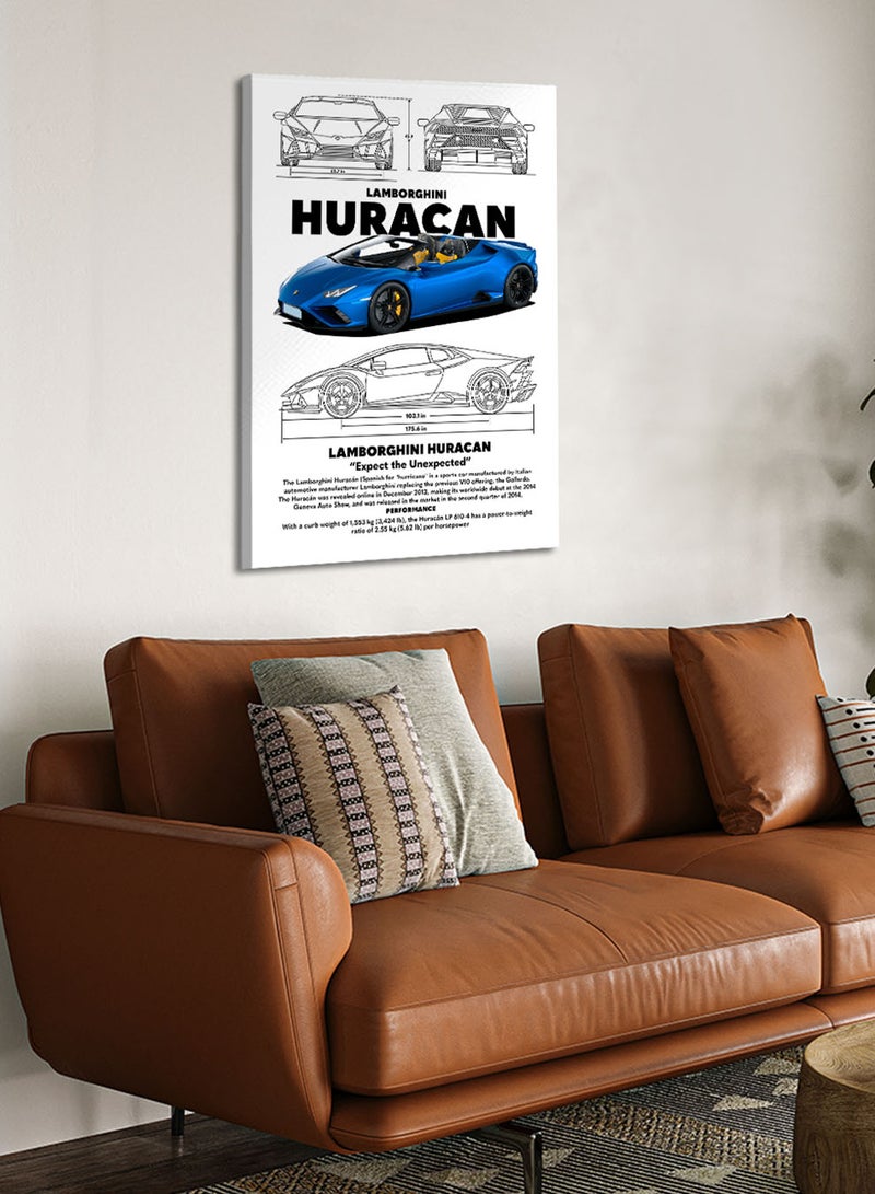 لوحة كانفاس على إطار خشبي بتصميم سيارة رياضية لامبورجيني - Image 3