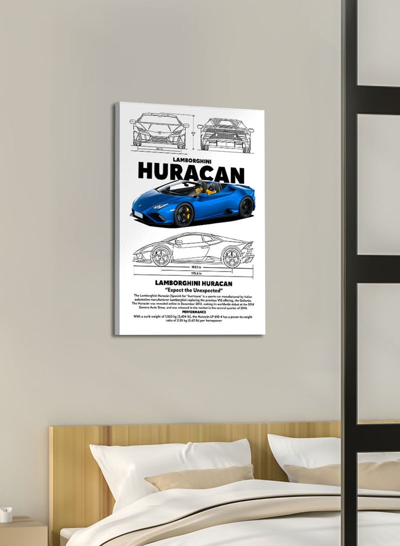 لوحة كانفاس على إطار خشبي بتصميم سيارة رياضية لامبورجيني - Image 2
