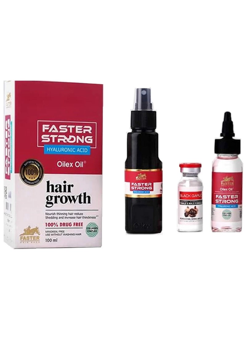 Faster - Faster Strong Hair Growth With Hyaluronic Acid 3 pieces – 100ml - Image 1
