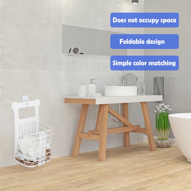 🏠 سلة غسيل قابلة للطي للحائط بتصميم شبكي قابل للتنفس - Image 5