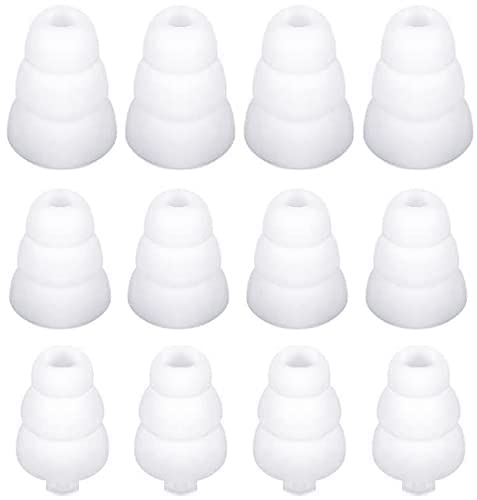 JNSA Triple Flange Ear Tips Eartips Earpads Ear Buds Tips Compatible with Inside Diameter 4mm-5mm Earbuds in-Ear Headphones,S/M/L,6 Pairs, White 3F6P3W - Image 4