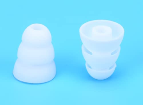 JNSA Triple Flange Ear Tips Eartips Earpads Ear Buds Tips Compatible with Inside Diameter 4mm-5mm Earbuds in-Ear Headphones,S/M/L,6 Pairs, White 3F6P3W - Image 3