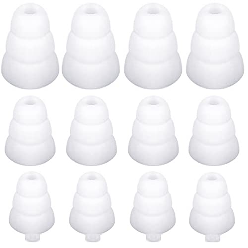 JNSA Triple Flange Ear Tips Eartips Earpads Ear Buds Tips Compatible with Inside Diameter 4mm-5mm Earbuds in-Ear Headphones,S/M/L,6 Pairs, White 3F6P3W - Image 1