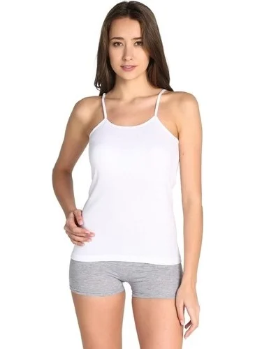 Tutku 0135 Pack of 6 Cotton Ribbed Rope Strap Women's Undershirt