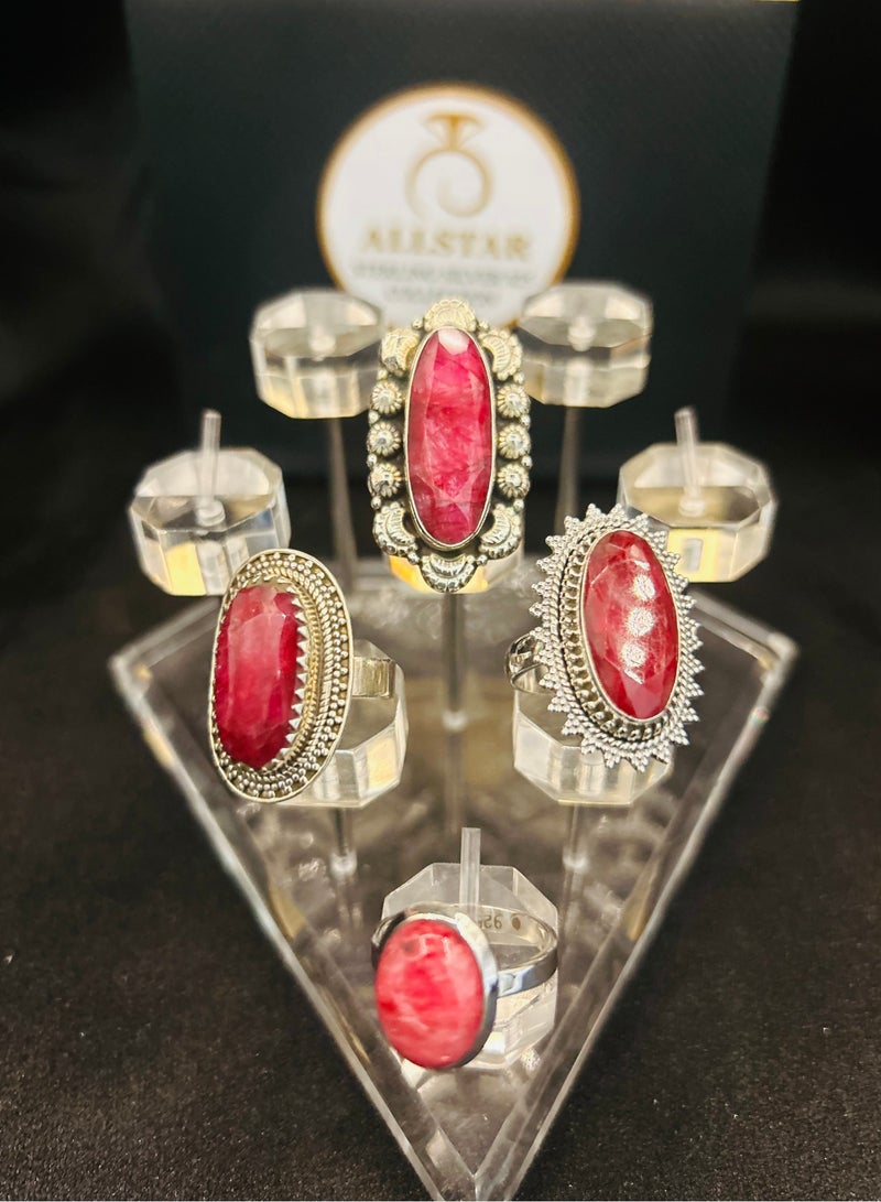 Sterling Silver 925 Traditional Ring with Gemstone Ruby, a stone of love and passion. - Image 4